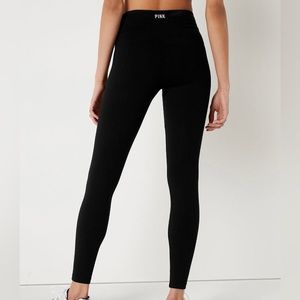 PINK COTTON HIGH-WAIST LEGGINGS